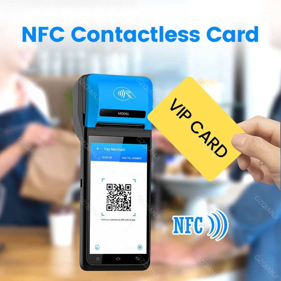 4G 5.5 Inch Handheld POS PDA Portable Android Terminal with NFC 2D QR Barcode Scanner Reader 58mm Thermal Printer for Loyverse