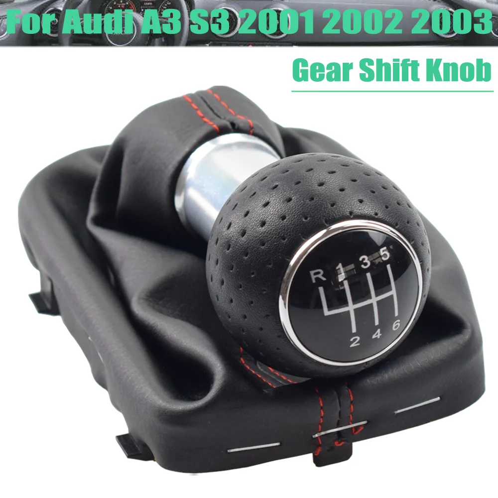 Audi S3 A3 For 2001 2002 2003 New 5 6 Speed Car Gear Stick Shift Knob With High Quality Leather Boot smile