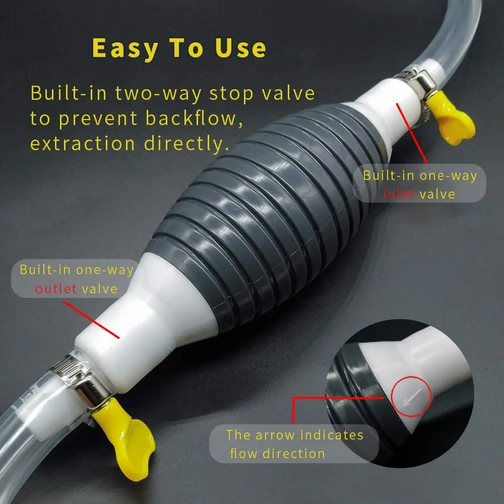 Car Fuel Tank Sucker Portable Manual Car Fuel Transfer Pump for Gas Gasoline Petrol Diesel Oil Liquid Water Fish Tank