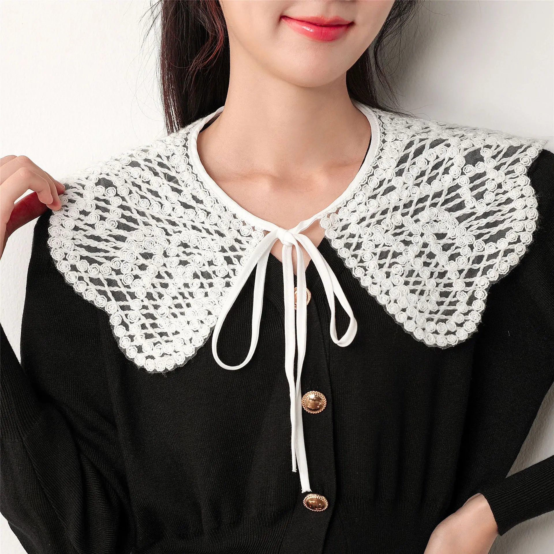 Scarf Collar New Fake Shawl Women's ddmysmile Shirt False Collar Vest Decorative Girls Shirt Detachable Collar Scarf Short Shawl Fuax Cols Smile