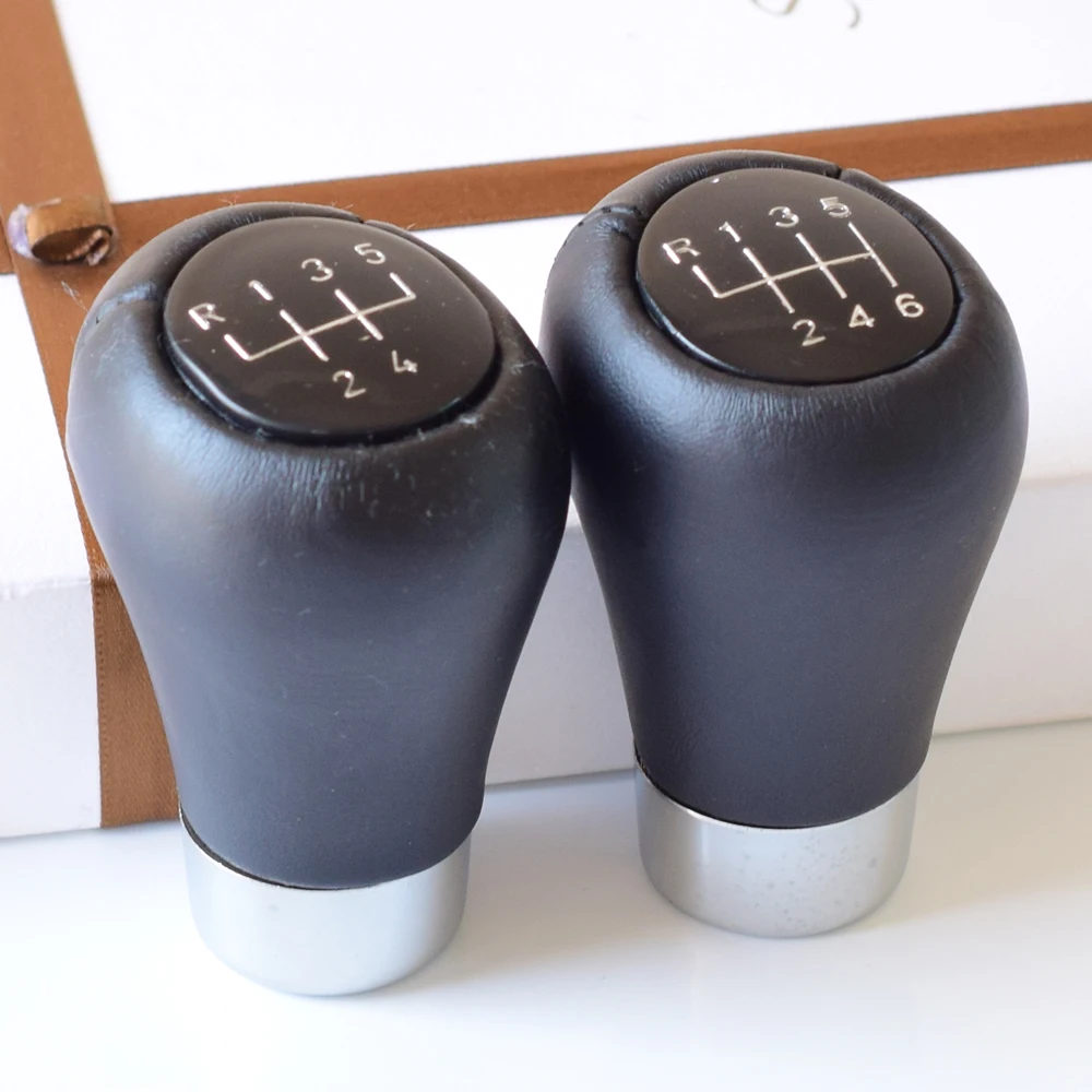 Gear Shift Knob 1Pcs Fit For Z4 E85 E86/Z5/Z8 E52 Manual 5 6 Speed Car Stick Gear Lever Shifter HandBall ABS Leather smile