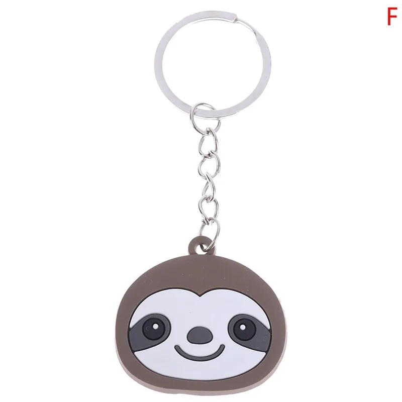 PVC Keychain DIY Sloth Key Rings Holder Key Chain Gift Jewelry Bag Phone Decor smile