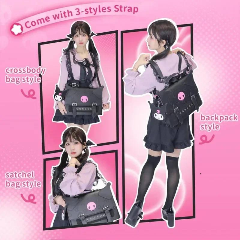 Minimalist College Fashion Style Backpack Women's Shoulder Bag Cartoon Anime Girl Gift Large Capacity Crossbody Bag