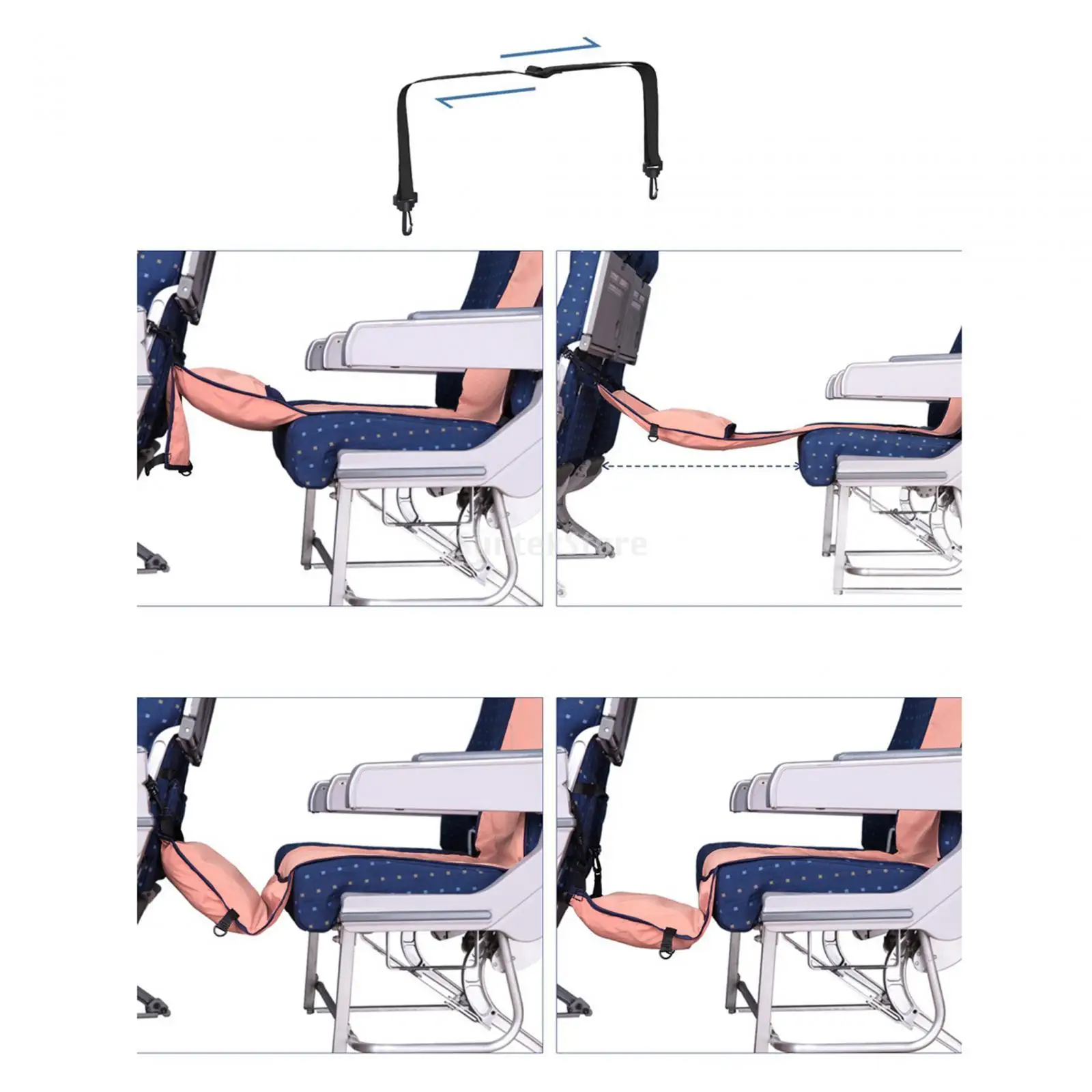 Plane Footrest Hammock Seat Cover Toddler Travel Bed Heavy Duty Wear Resistance Foot Rest for Flying Travel Trains Bus Flights