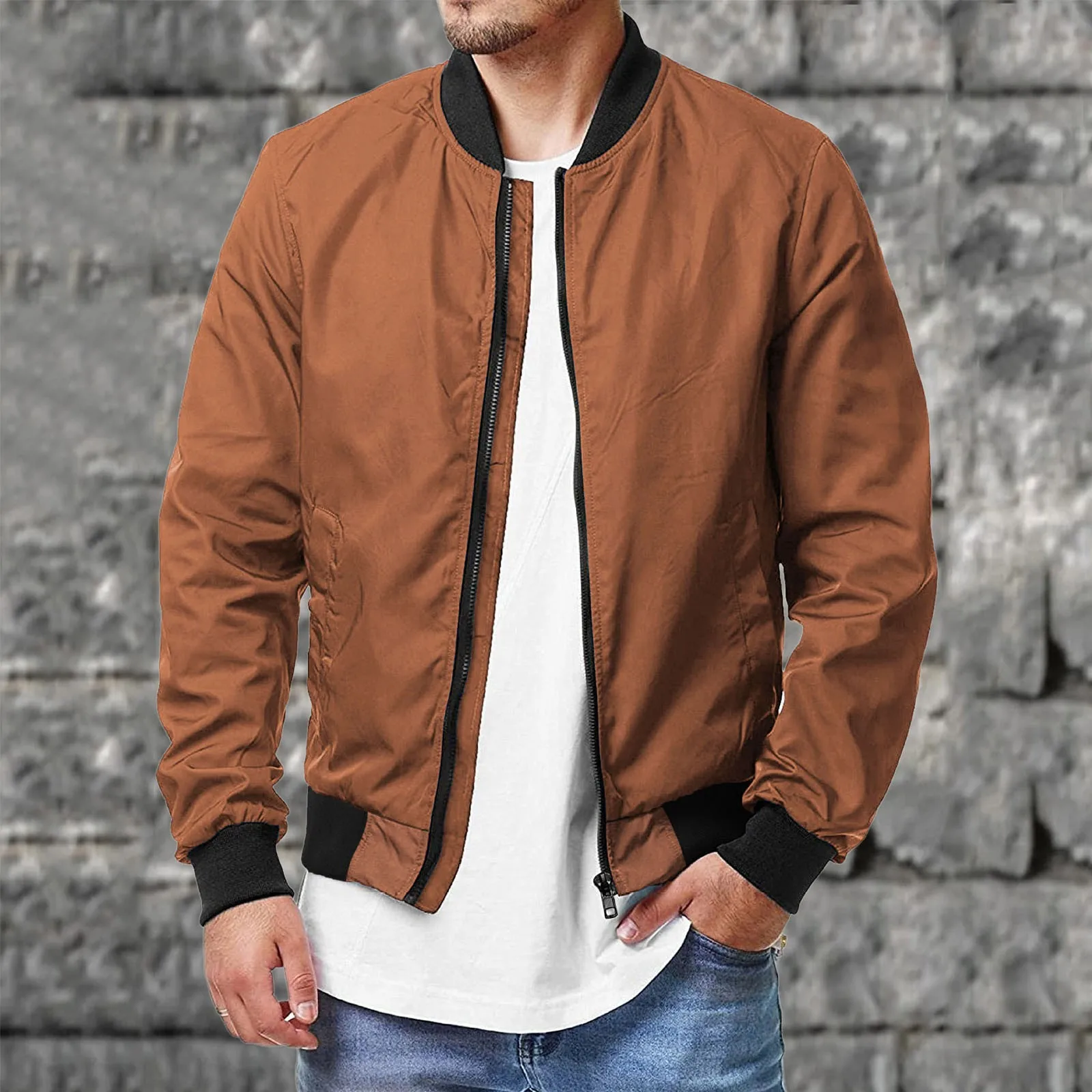 ddmysmile Sport Outdoor Men Loose Baseball Bomber Autumn Winter Casual Sports Large Size Thin Zipper Jacket Coats And Jackets For Men 2022 Smile