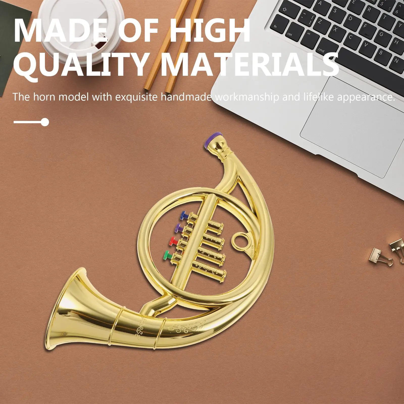 Simulated French Horn Model Trumpet Saxophone Toys Musical Instrument Kids Performance Props Early Educational Toys