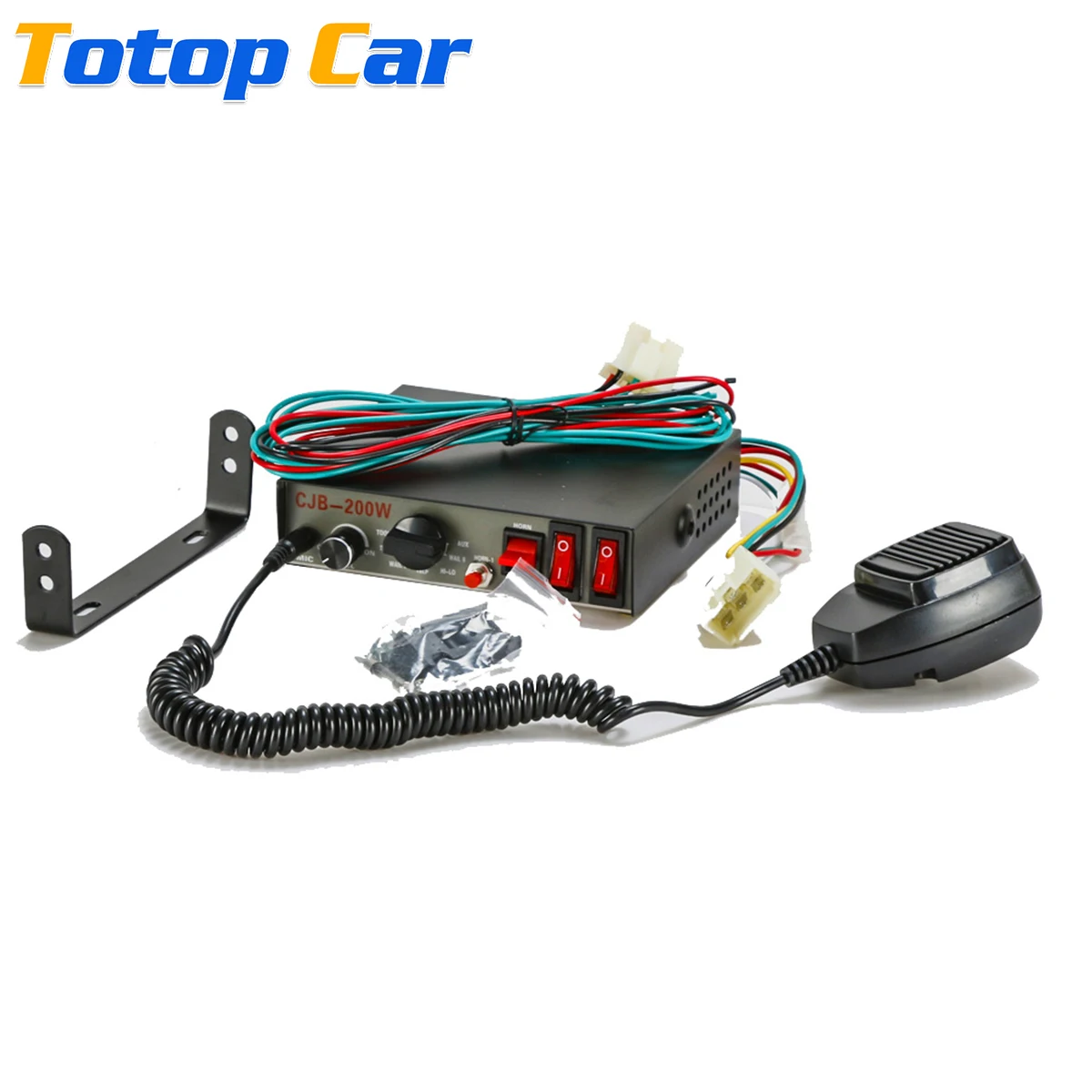 200W 8 Tones CJB Loud Car Alarm Horn Police Fire Emergency Siren With Handheld Microphone Box Speaking Horn PA Speaker