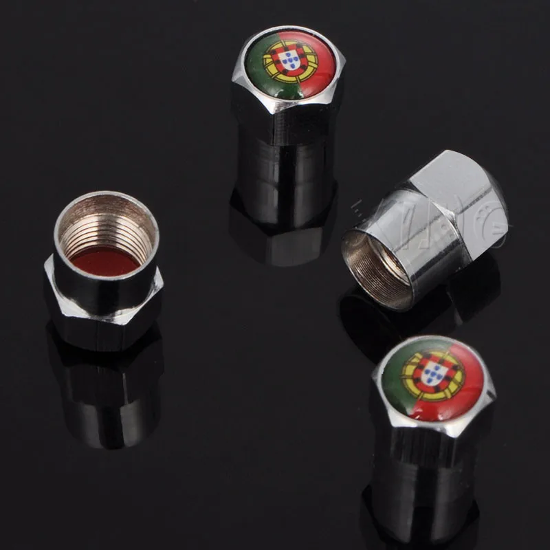 4pcs/set Portugal Car Tire Valve Cap Universal Wheel Valve Stems Caps Tyre Airtight Cover For Mercedes BMW Ford Opel Renault