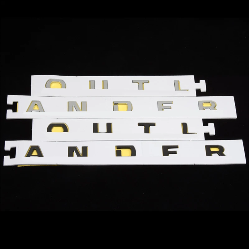 3D ABS Letters Car Hood Emblem For Mitsubishi Outlander Auto ddmysmile Front Head Alphabet Badge Styling Stickers Accessories Wording Smile