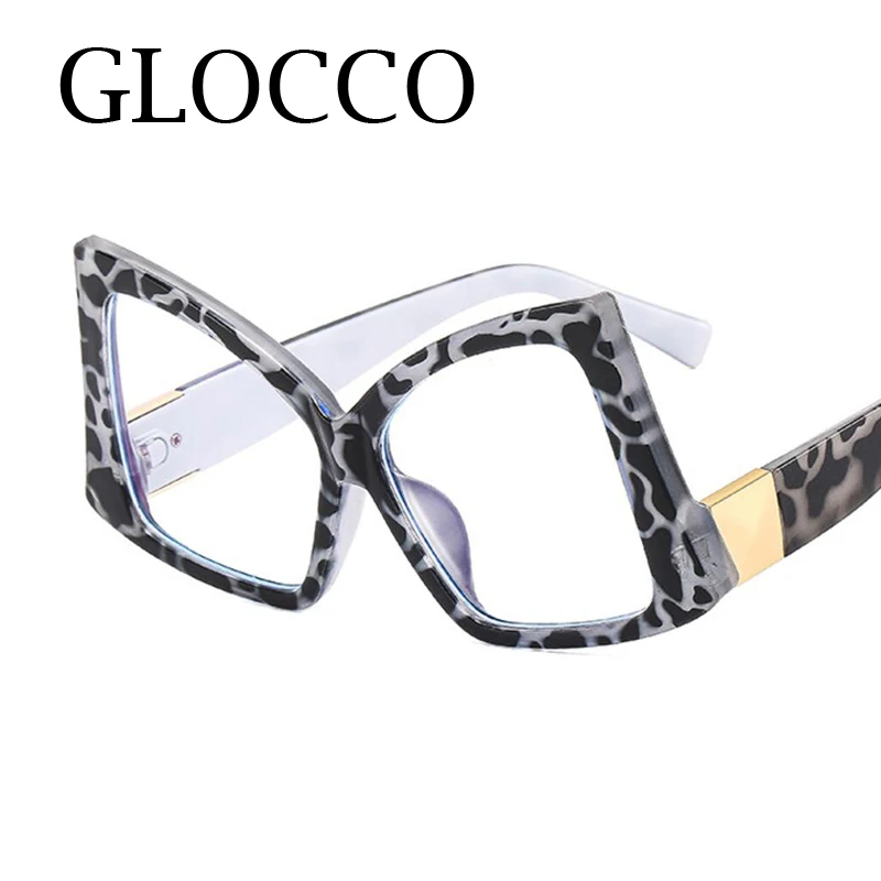 Irregular Reading Oversized Square Glasses Men ddmysmile Women New Trendy Optical Big Frame Anti Blue Light Presbyopia Eyeglasses Orange Smile