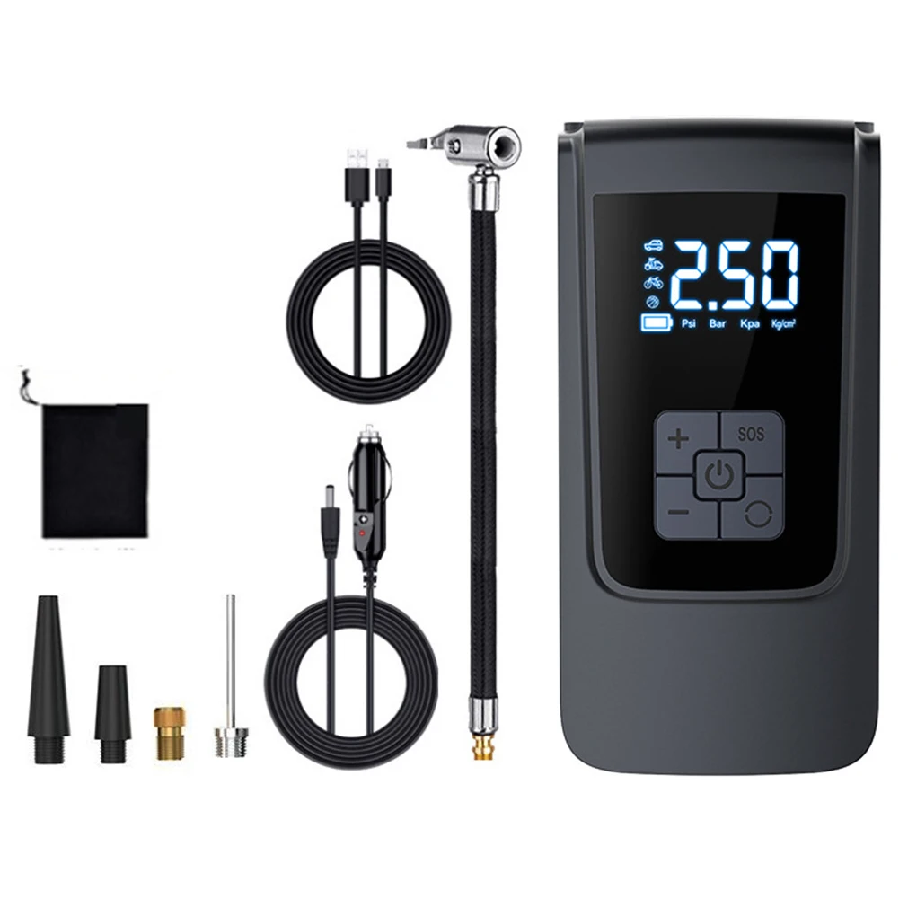 Portable Tire Iator 2025 for Cars: 7.4/12V Smart Air Compressor new with LED Light