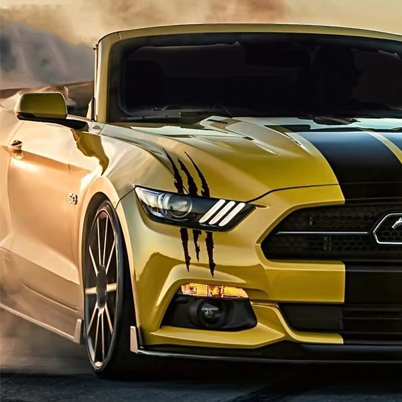 Monster Reflective Car Sticker Claw Marks Scratch Stripe Auto Headlight Decal Dinosaur Raptor Paw Marks Decor Accessories smile