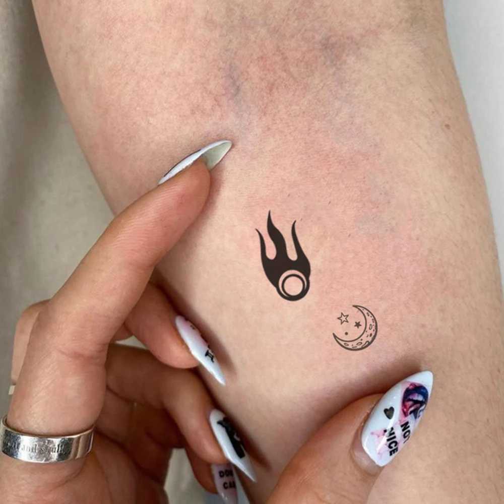 10 waterproof temporary tattoo stickers dark symbols emoticons flower skeletons body art arms fake tattoos womens necks hands W241109