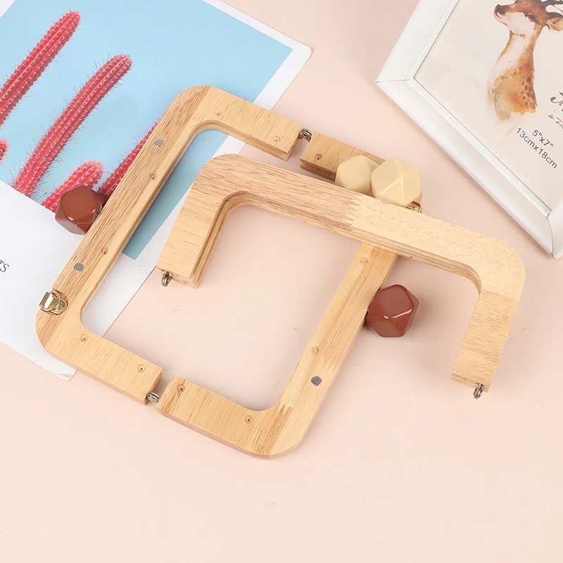 20Cm Nature With Candy new Resin Big Ball 2025 Clasp Solid Wooden Purse Frame Screws Inside Wood Bag Handle Frame Purse Accessories