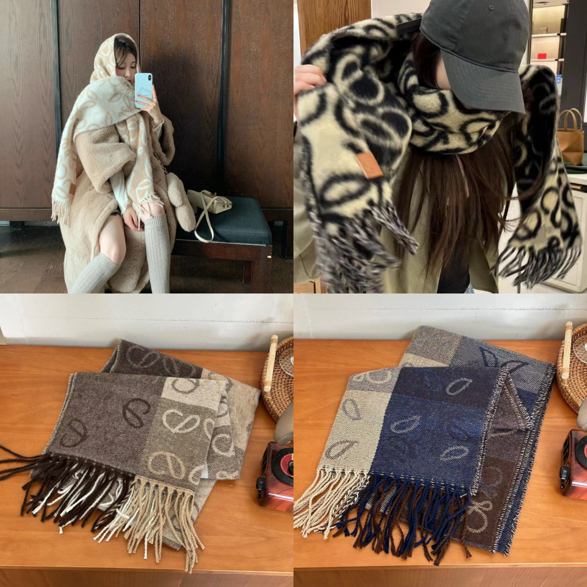 Designer Scarf Luxury Letter Jacquard Scarf Autumn And Winter Fashion Temperament Warm Tassel Cashmere Scarf Shawl Good Quality Men And Women Scarfs