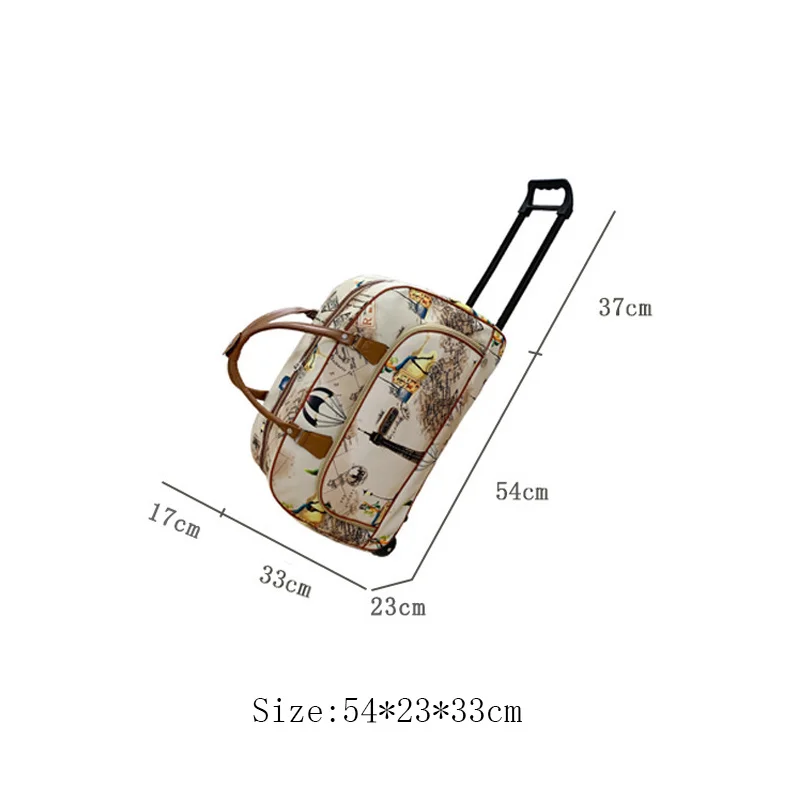 Travel Suitcase Women Trolley Bags Wheeled Bag Oxford High Quality Rolling Lage Travel Bag With Wheels smile