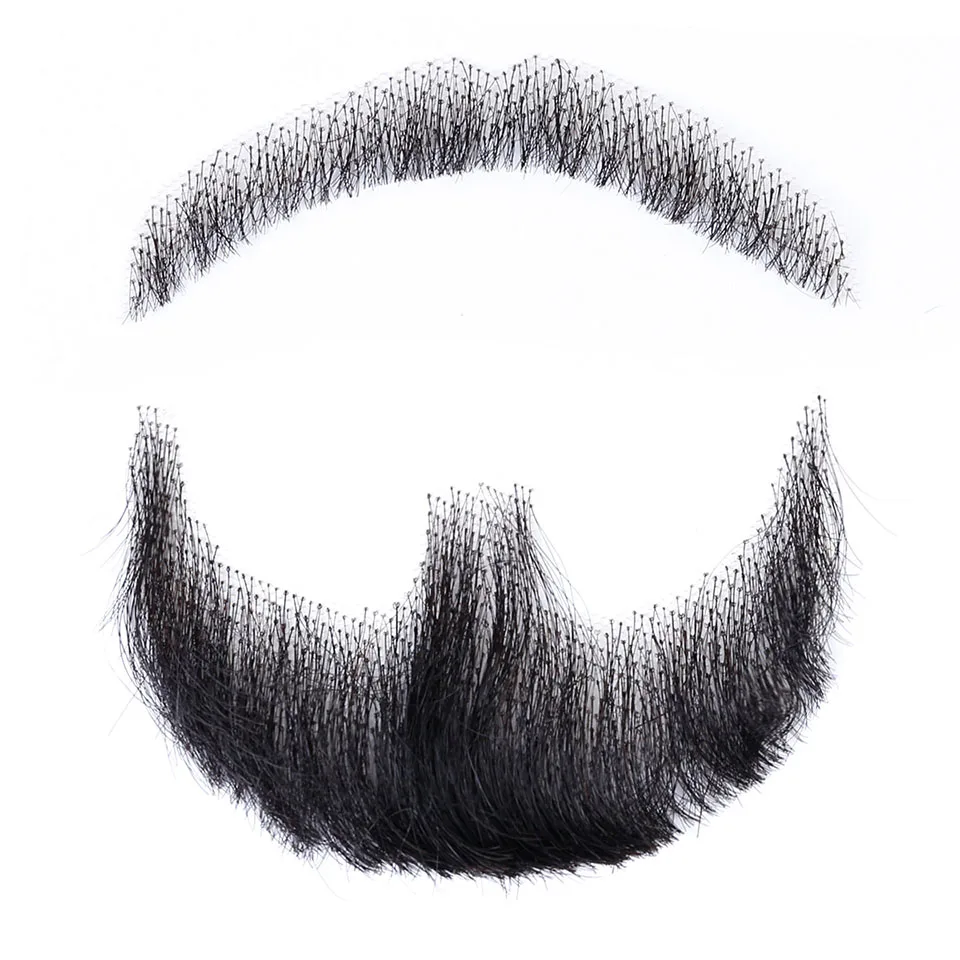 Beard Nep Fake Lace Beard For Men Mustache Hand Made Remy Human Hair Barba Falsa Cosplay Swiss Lace Invisible Beards SalonChat smile