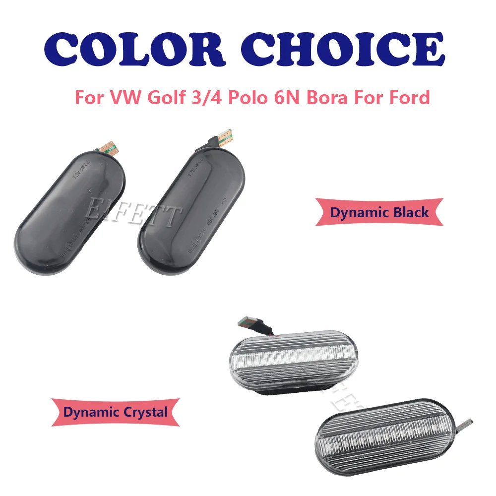 2pcs LED Car Dynamic Fender Side Marker Turn Signal Light For VW Volkswagen Bora Golf 3 4 Passat B5 Polo 6N 6N2 9N Sharan Galaxy
