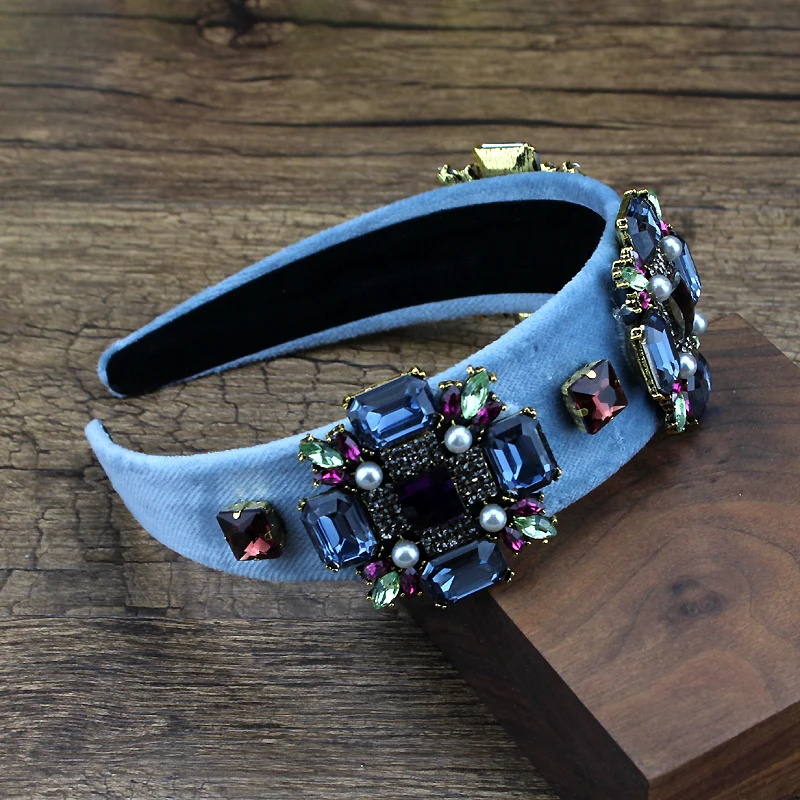 Jewelry Vintage Bridal Hair Pageant Baroque Hairbands Brown Crystal Diamante Headbands For Women Wedding smile