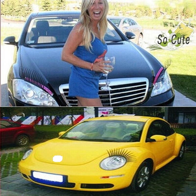 2PC Headlight Black Eyelash Sticker Car Eyelashes Car False Car Sticker Motorcycle Car Styling Accessories Automobiles