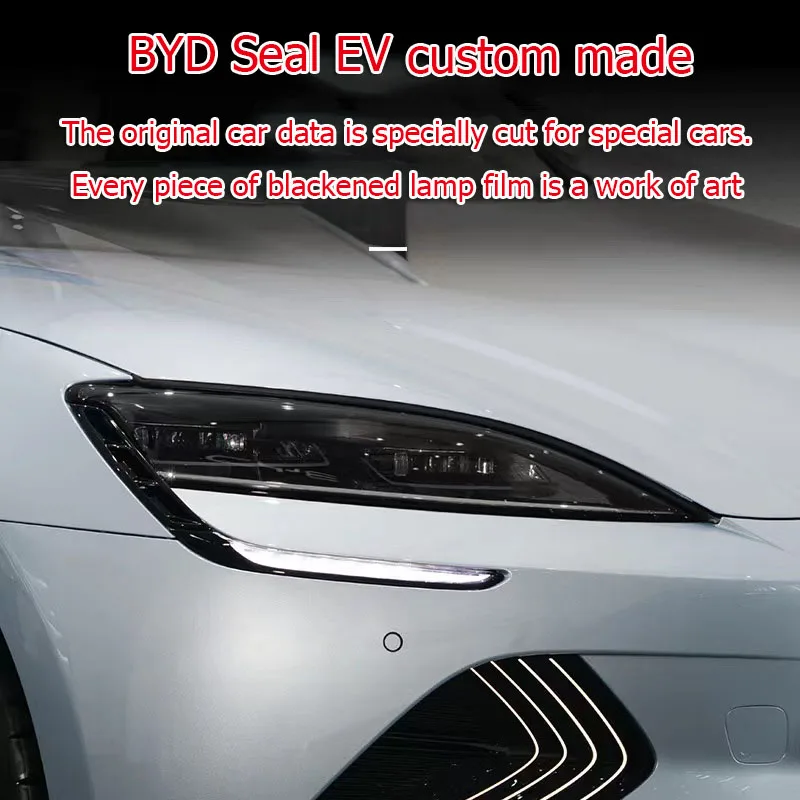ZLWR BYD Seal EV blackened headlight film, headlight color changing film modified headlight TPU transparent protective film modi