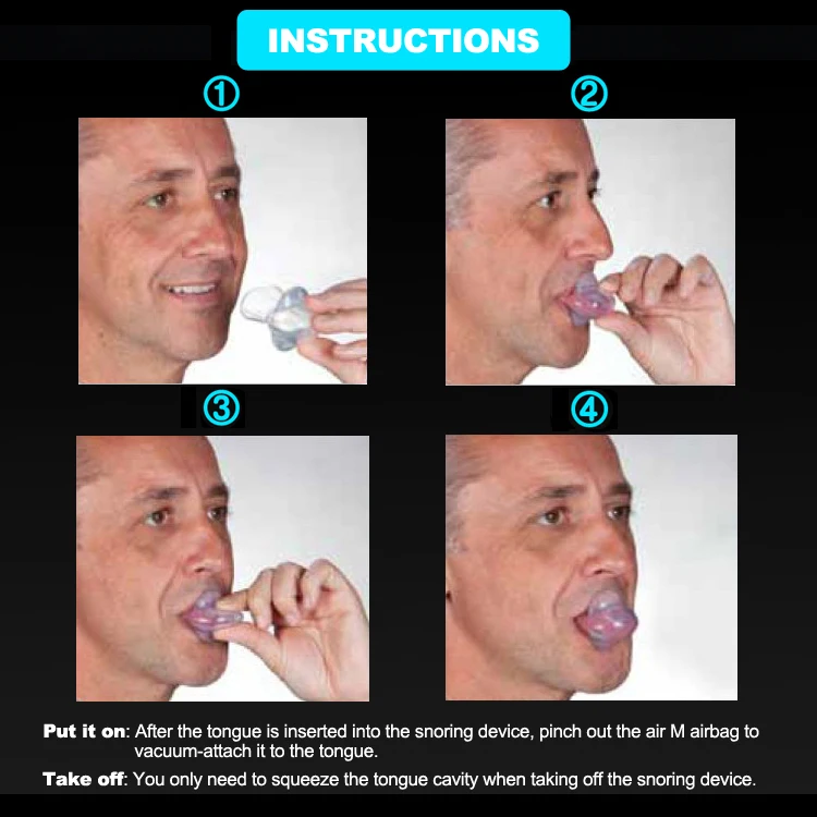 Silicone Anti Snoring Tongue RetainingSleep Breathing Apnea Night Guard Aid Stop Tongue Retainer Anti Snoring Mouthpiece