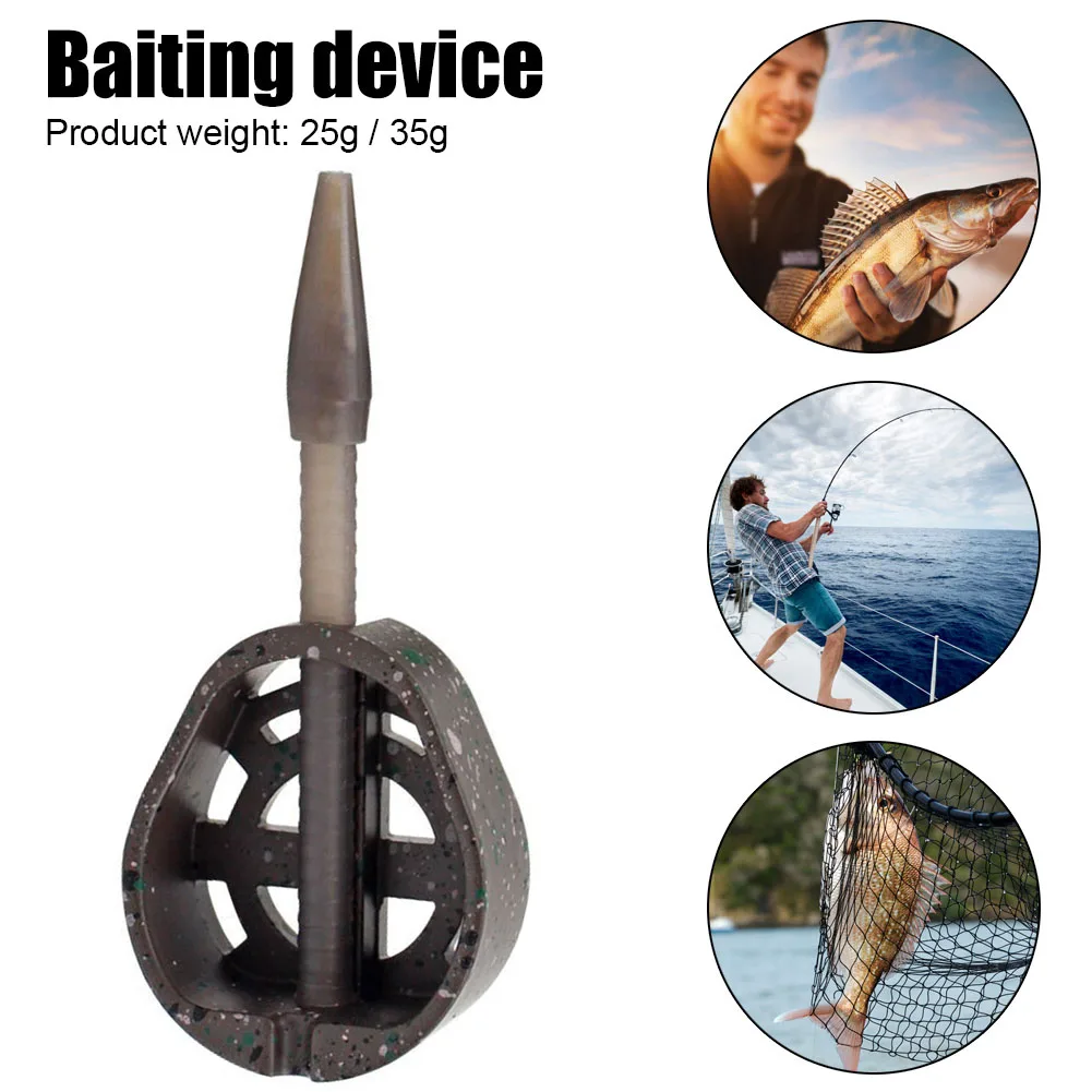 Inline Zinc Feeder Method Alloy Carp Fishing Feeder Cage 25/35g Portable Fishing Accessories Fish Terminal Tackle Tool smile