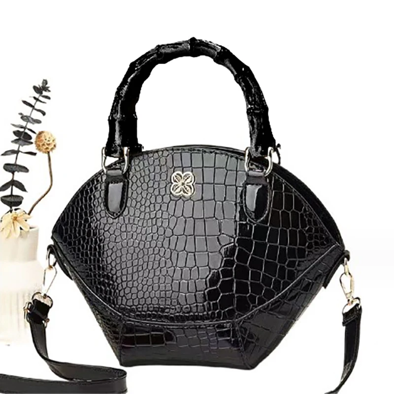 Tote Handle Woven Bag Accessory Plastic Bag Handle With D Buckle DIY Black Woven Bag Handle Imitate Bamboo Bag Strap Box Handle