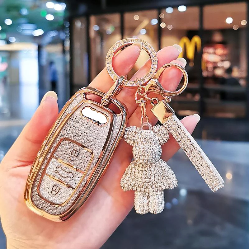 Case TPU Car Key Cover Shell Fob For Audi A1 A3 ddmysmile A4 A5 A6 Q2 Q3 Q5 Q7 Q8 Sq5 C7 A7 S3 S7 S8 R8 8P TT Rs3 Rs6 Holder Accessories Smile