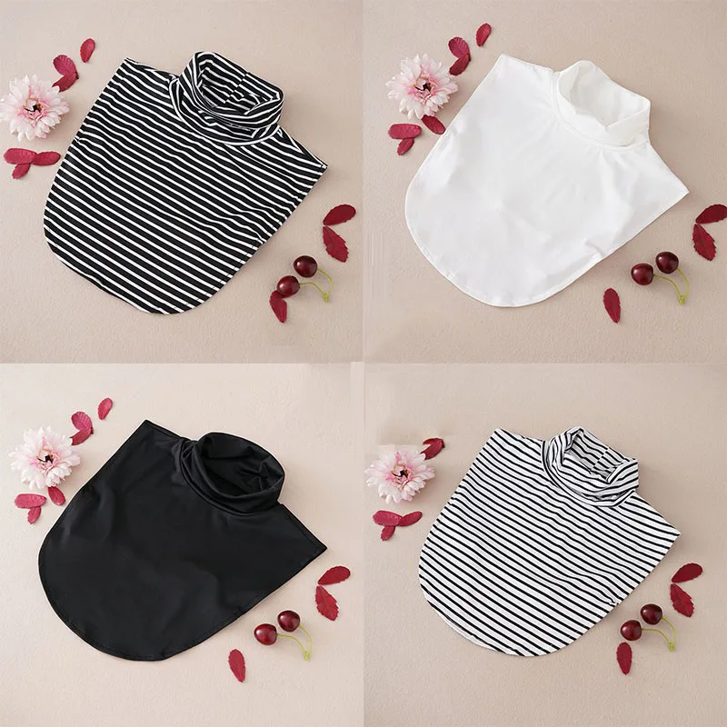 Stand Fake Women White Collar Tie False Collar Black Tutleneck Detachable Collar Lapel Blouse Top Women Half Shirt Faux Col smile