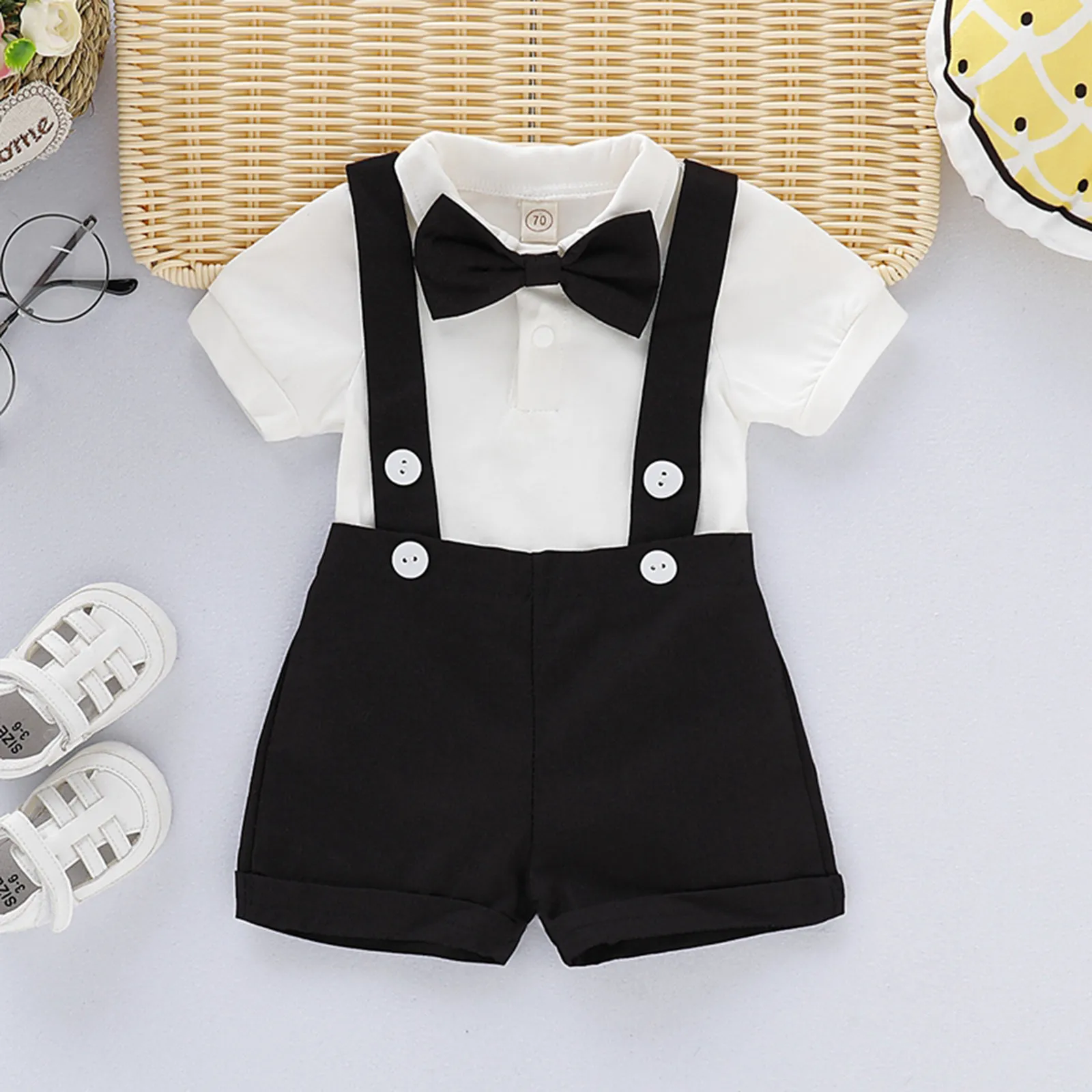 with Boy Suspenders Jeans Baby Solid Infant Suspenders Shorts Set Strap Outfits Boys Gentleman Romper Boys 4t Boys Sweat Suit smile