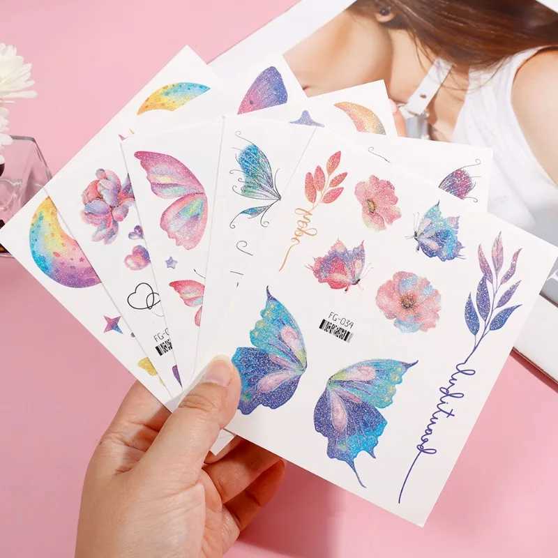3D Fairy Butterfly Wings Shining Tattoo Stickers Waterproof Eyes Facial Body Art Fake Tattoo Female Makeup Dance Music Festival W241109