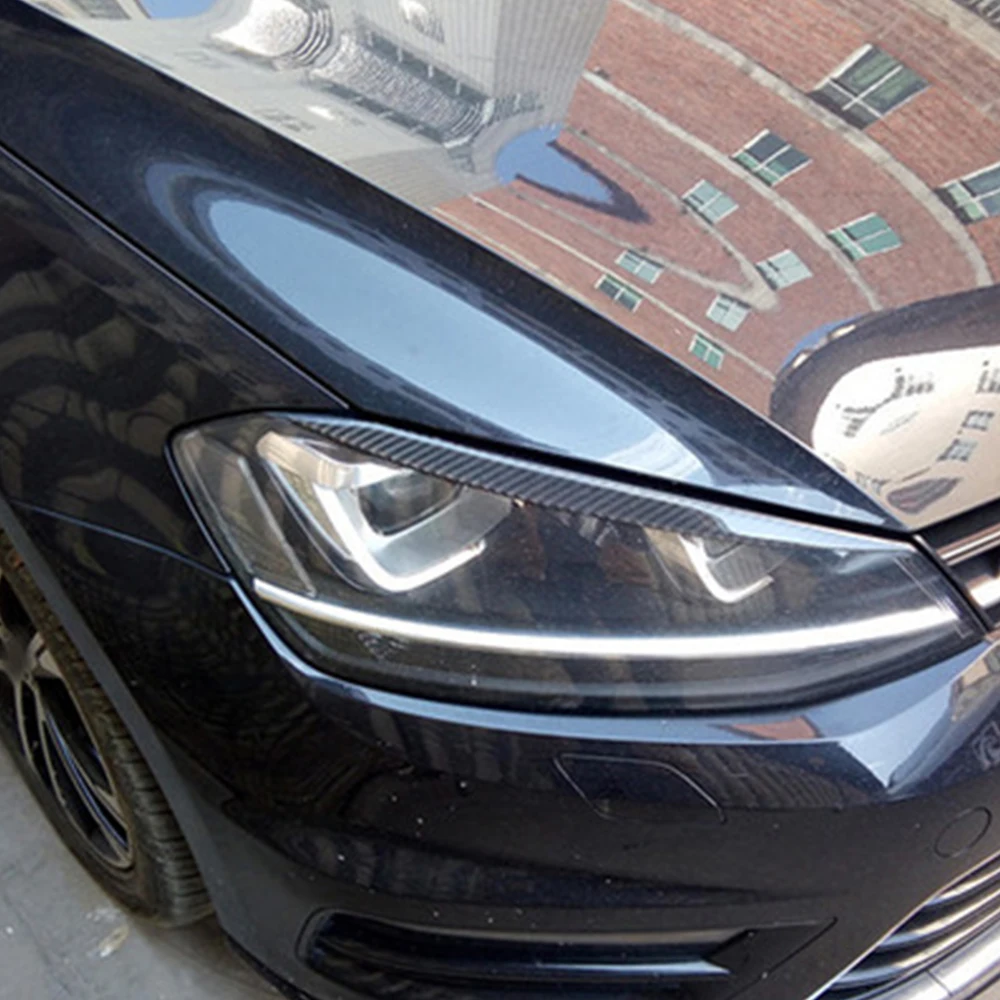 2Pcs Car Headlight Head Lamp Eyebrow Headlight Cover Trim Sticker for Volkswagen VW GOLF 7 Golf7 MK7 GTI Accessories