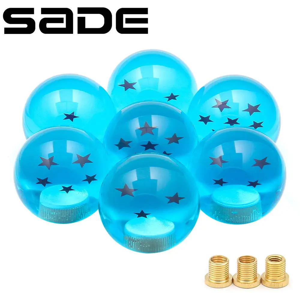 Auto Shift Universal 54mm Knob Acrylic Crystal Car Star Ball Gear Shift Knob With Screw Nut Blue SK-1004-BL smile