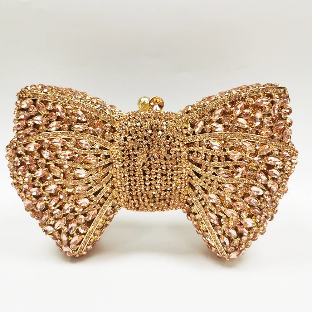 Clutches Green Rhinestone Bow Purple Dia Wedding Purse Newest Crystal Dinner Handbags Designer Party Minaudere Bags smile