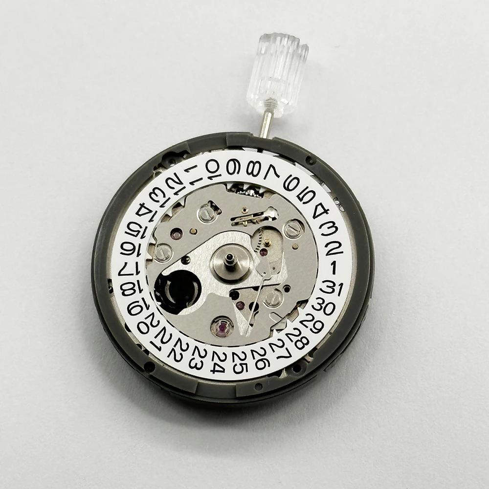 Japan Genuine NH35 Movement Crown at 3.0/3.8 O'clock White/Black Datewheel 24 Jewels High Accuracy Mod Replace Mechanism NH35A