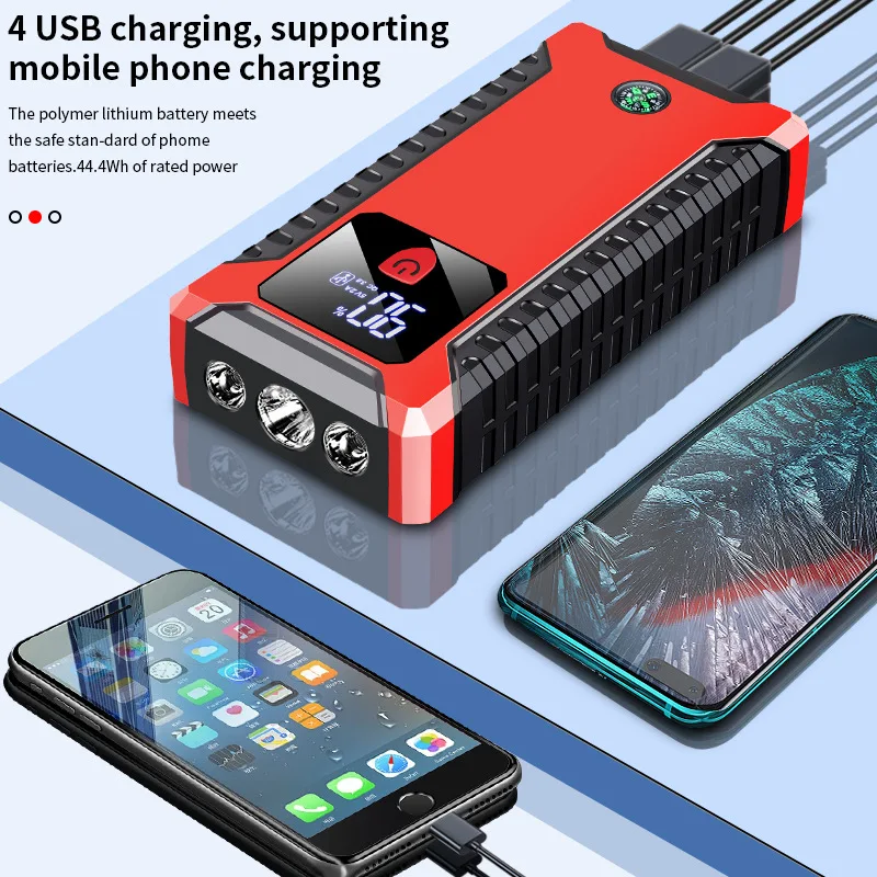 Battery Jump Starter 12v Car Korean Type 20000mAh Professional Auto Battery Charger Powerful Emergency Light LED Starting Device