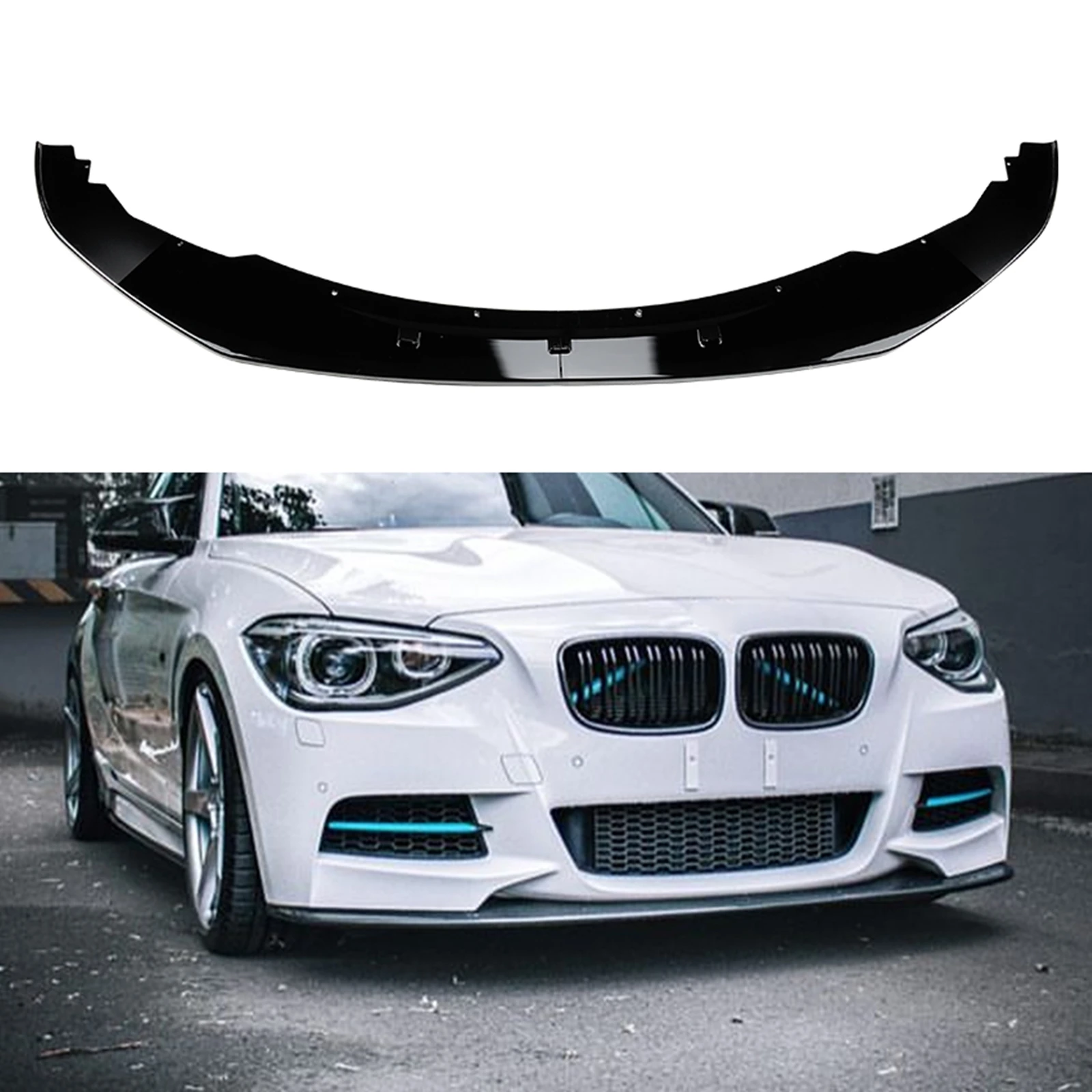 Car Front Bumper Lower Spoiler Lip Splitter Strip Guard Auto Part For BMW 1 Series F20 F21 M Sport 135i 2011-2015
