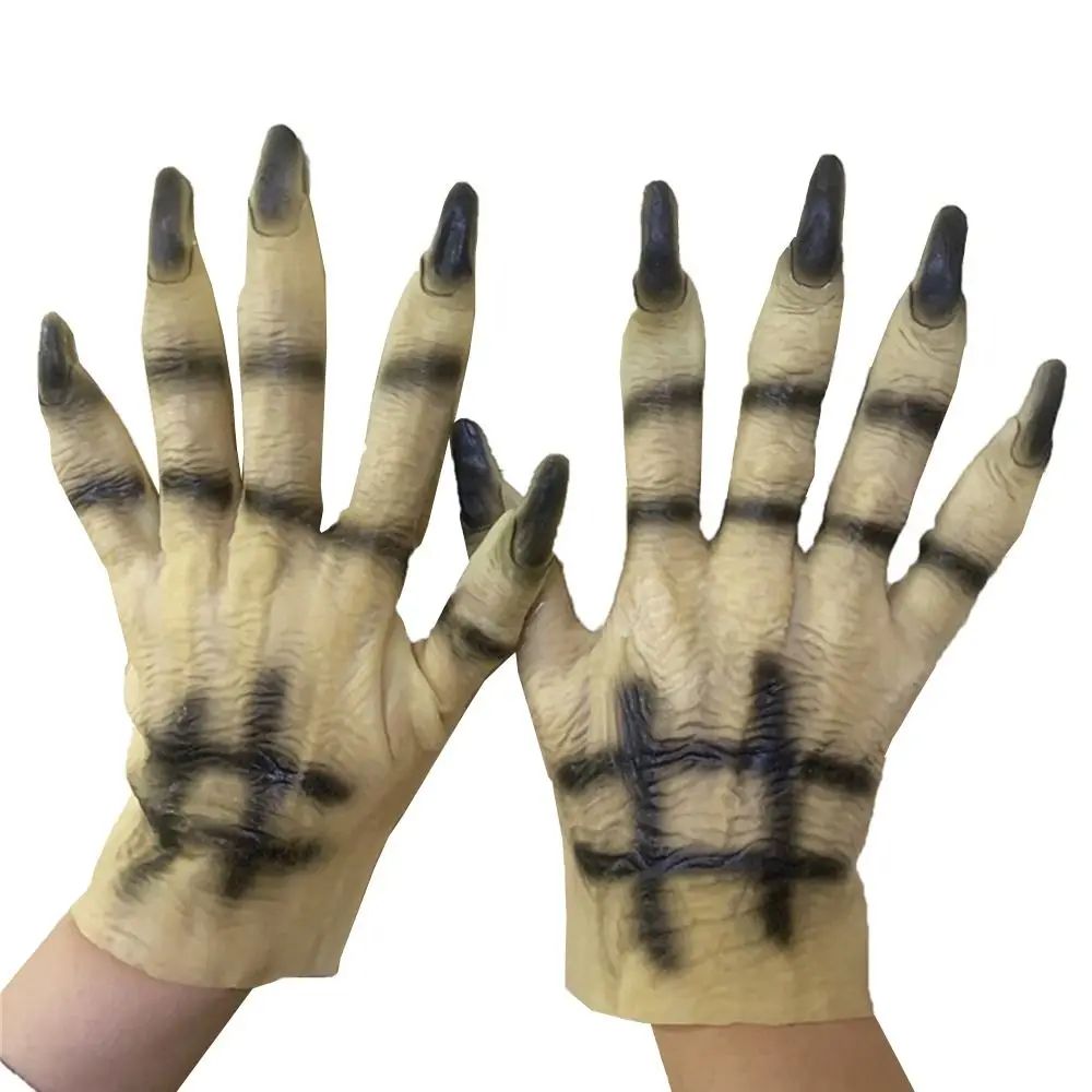 Cool Halloween Gothic Long Nails Gloves Funny Festival Witch Cosplay Costume Party Scary Props new 2025 Rubber Mittens Gloves With Claws