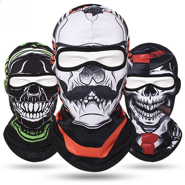 Balaclava Skull Men Bandana Women Ski Mask Windproof Sports Scarf Riding Full Face Cover Fishing Hiking Neck Gaiter Face Shield smile