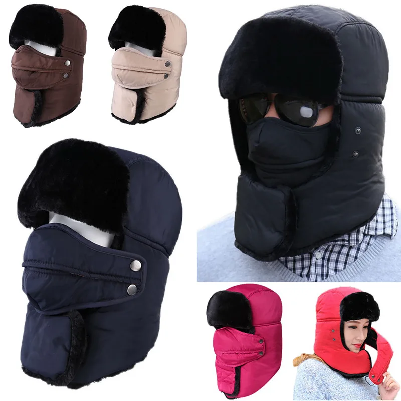 Trooper For Balaclava Waterproof Men Women Russian Thermal Trapper Bomber Hat Hunting Ski Snow ddmysmile Cap Smile