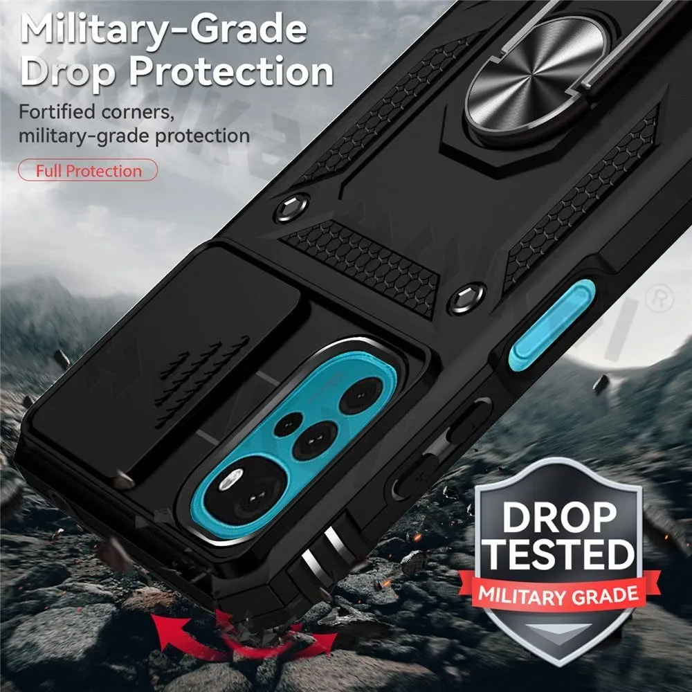 Stand Case for Ring Moto G22 2022 G31 G5 G50 G60S Moto G PURE G Power STYLUS Magnetic Heav Camera Lens Protector AntiDrop Cover smile