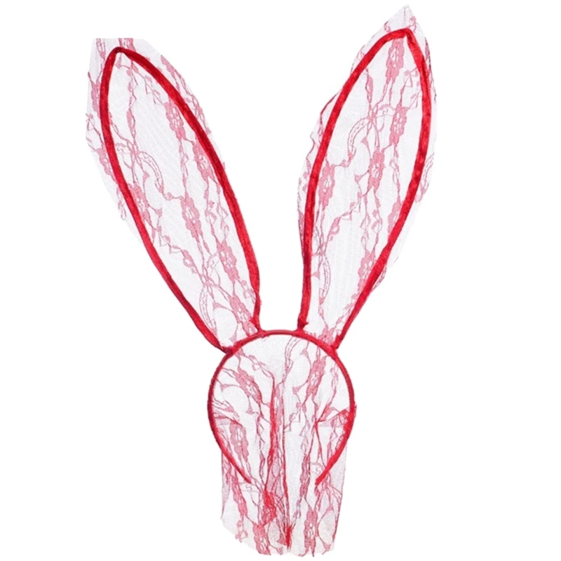 Headband Rabbits EyeMask Ear Bunny Headband Bunny Ear Headband For Women Headband Veil Sexy Lace Headband Face Veil H7EF smile
