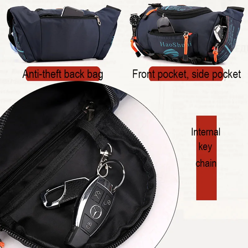 Outdoor Multifunctional Sports Waistpack Men Waterproof Chest Bag Leisure Travel Climbing Mountaineering Water Bottle Waist Pack