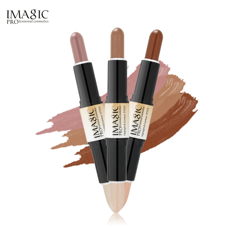 Makeup Creamy Double-ended IMAGIC 2in1 Contour Stick Contouring Highlighter Bronzer Create 3D Face Concealer Full Cover Blemish smile