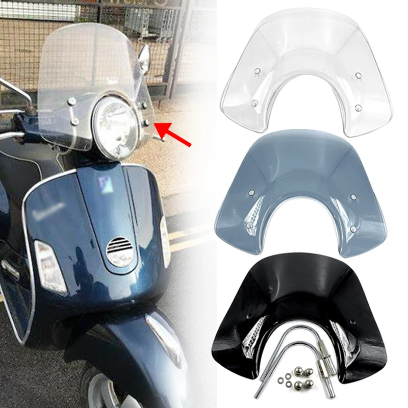 For Piaggio Vespa LX50 LX125 LX150 GT200 GTS250 300 Motorcycle Windscreen Front Windshield Air Deflector Smoke Clear Scooter NEW