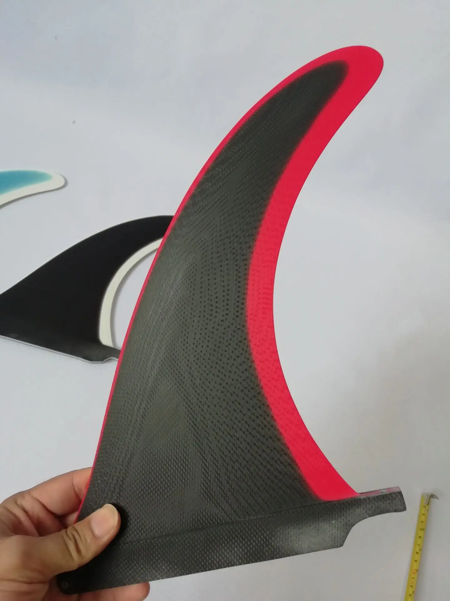 9" Fins Longboard Single Fiberglass Surf Fins 2colors Layered 4A Template Center Surfboard Fins For Longboard SUP Paddle Board smile 9"
