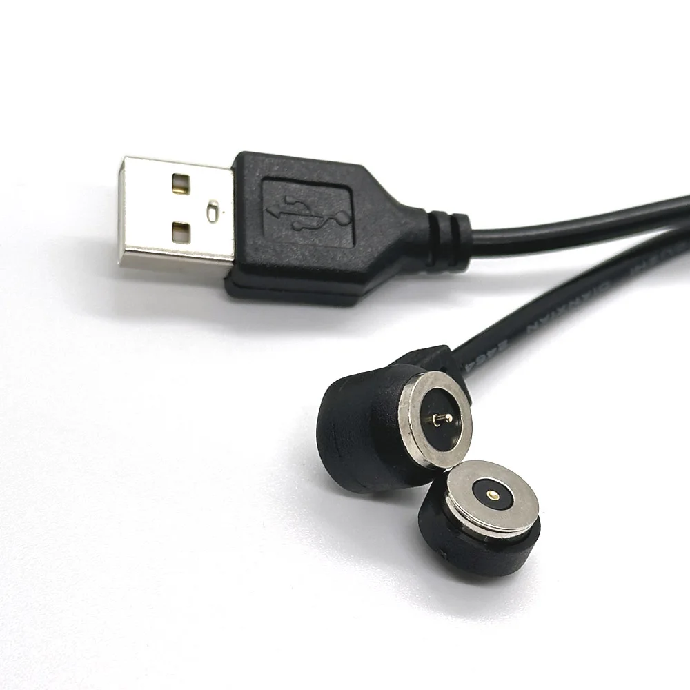 1 sets USB Open DC Magnet Spring-Loaded Pogo Pin Connector Fast Charging Magnetic Cable 24V 2A Power Cord 1.5 Meter Lamp
