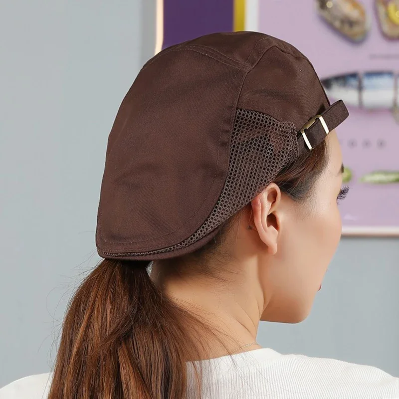 Catering Kitchen Restaurant Hat Hotel Man Chef Cap Canteen Cooking Caps Bakery Women Waiter Work Hats Adjustable Berets smile
