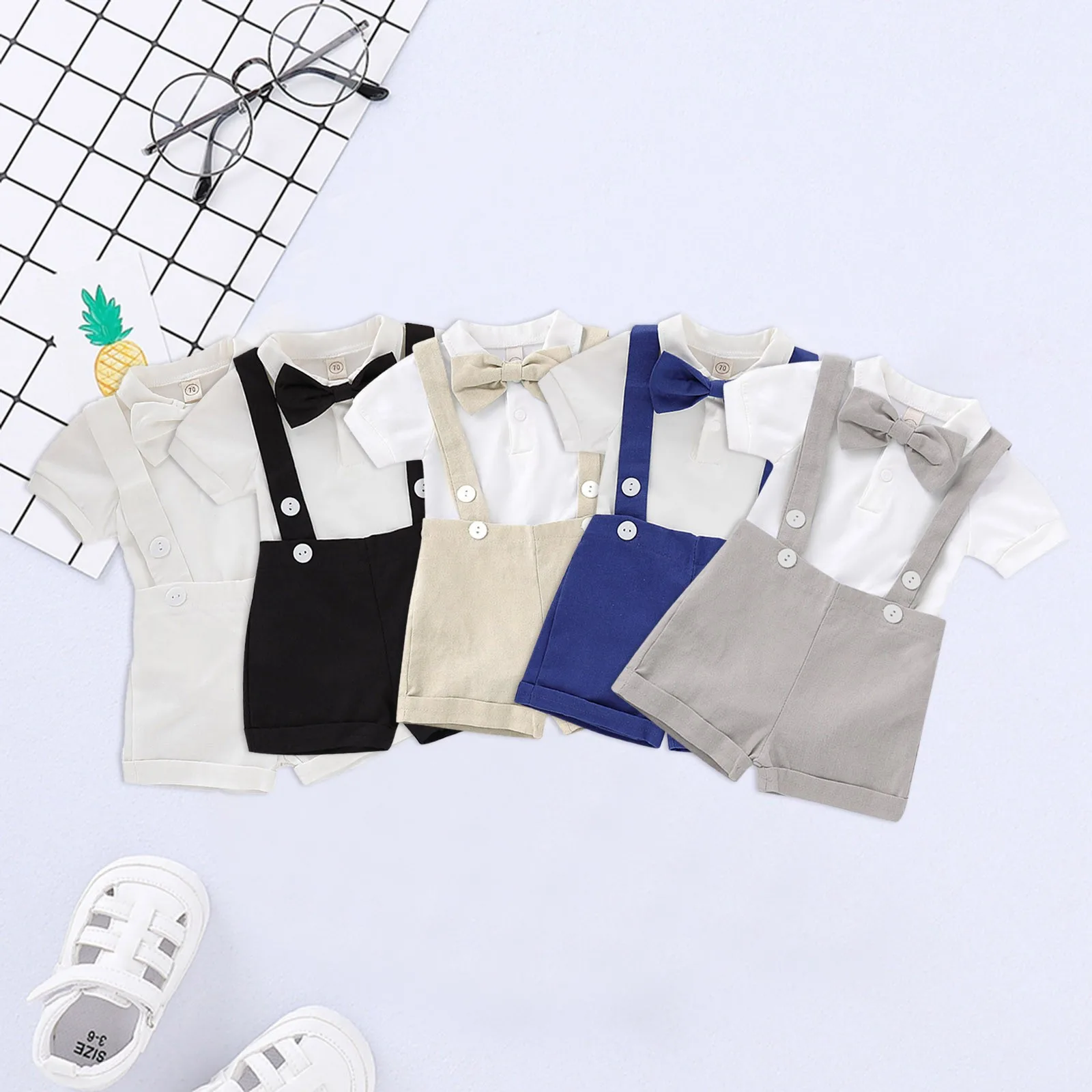 with Boy Suspenders Jeans Baby Solid Infant Suspenders Shorts Set Strap Outfits Boys Gentleman Romper Boys 4t Boys Sweat Suit smile